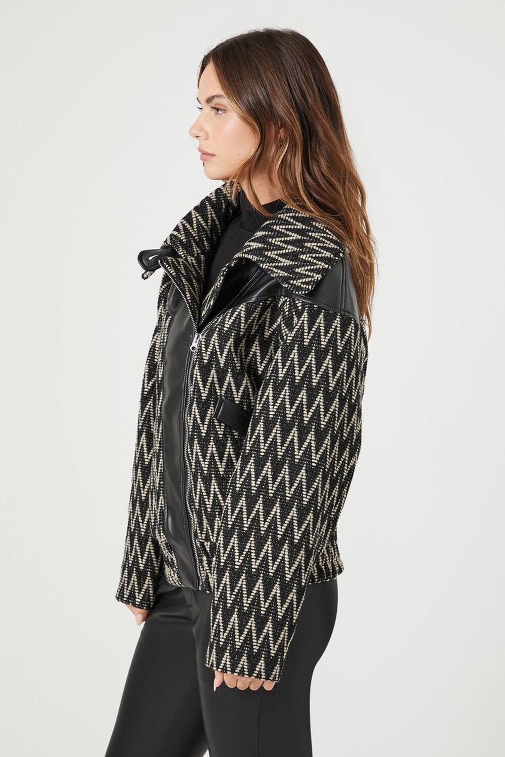 Tweed Chevron Bomber Jacket